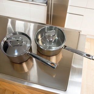 乐扣乐扣不锈钢奶锅宝宝辅食锅食品级带盖无涂层小锅泡面汤锅家用