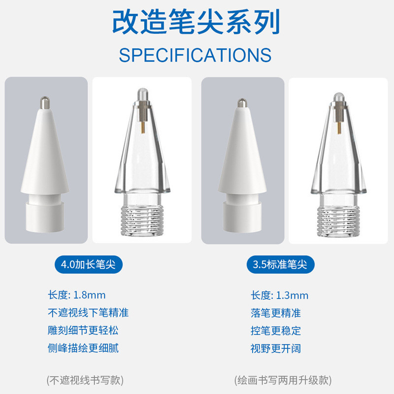 苹果apple pencil笔尖1代2代ipad触控笔改造平替金
