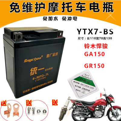 统一免维护摩托车电瓶12V