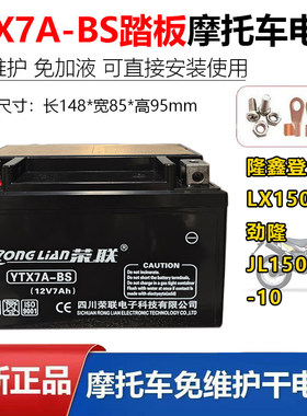 适用隆鑫摩托车电瓶12V7A