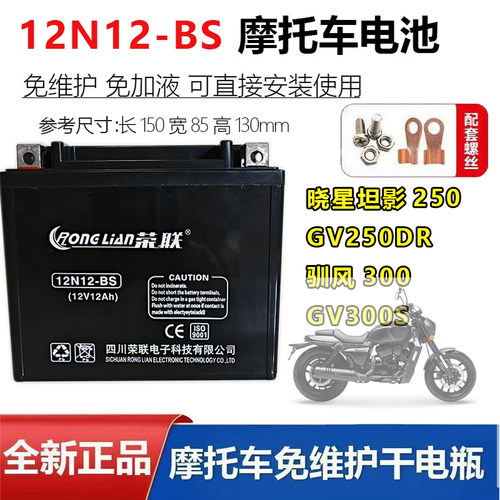 晓星坦影250 GV250DR驯风300 GV300S GV350X巡风GV650摩托车电瓶