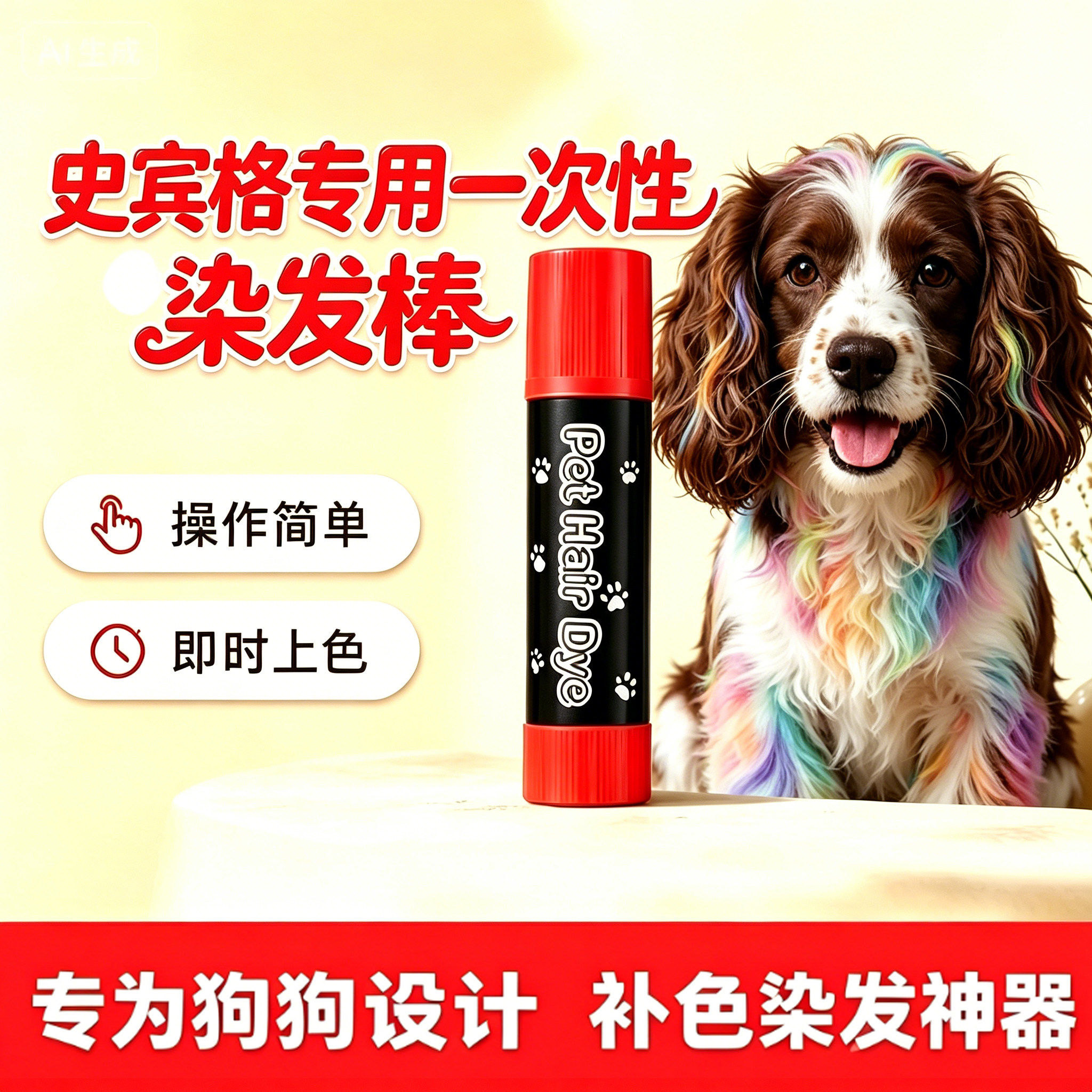 史宾格专用狗狗毛发染色剂宠物染发剂小狗染毛膏美毛染色膏染发膏