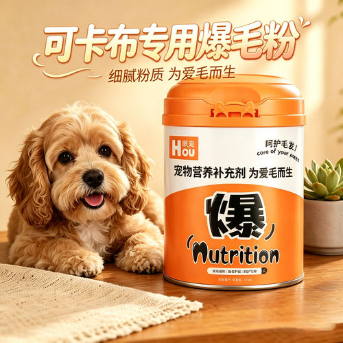 可卡布爆毛粉蛋黄粉狗狗专用宠物狗吃的食物拌粮用毛发营养品蓬松