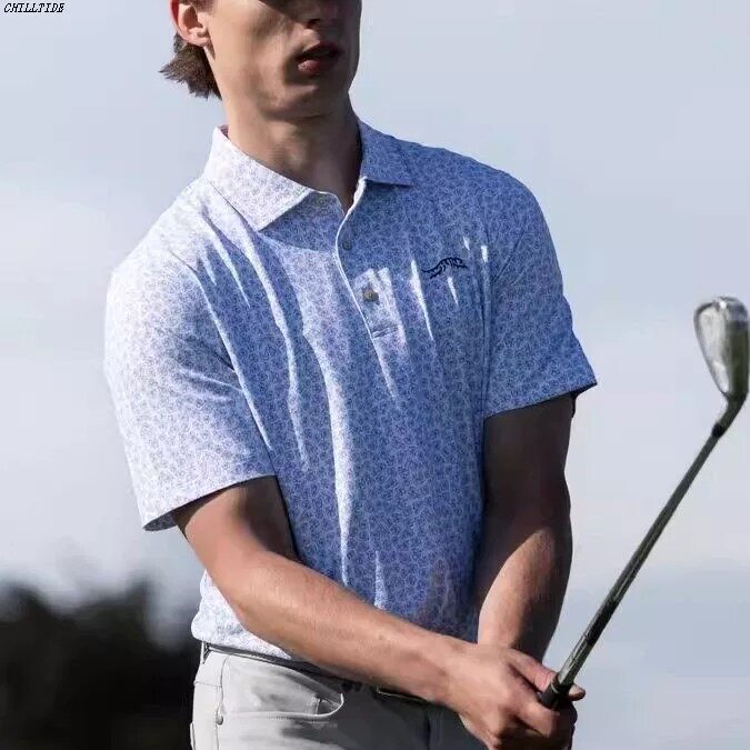 26ss新款sundayred老虎伍兹高尔夫运动球服杜鹃花男士Polo衫短袖