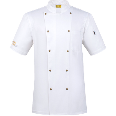 透气网厨师工作服短袖夏季
