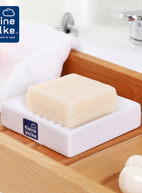 Kleine Wolke德国进口陶瓷白色酒店肥皂盒沥水香皂盒子肥皂碟轻奢