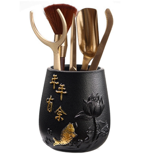 功夫茶具实木茶盘零配件陶瓷茶道六君子整套装茶杯茶叶茶夹子竹制