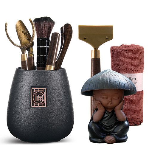 包邮茶道六君子整套装实木质竹制