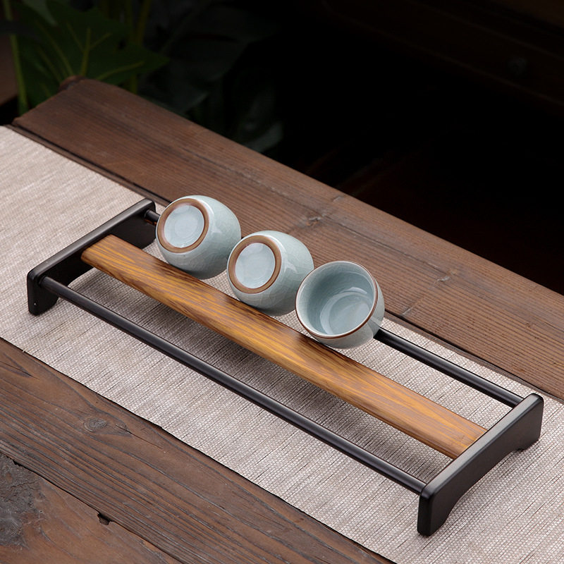 实木茶杯架子茶具收纳架功夫茶盏沥水晾杯子置物架茶道配件架