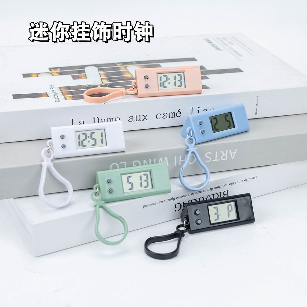 小挂表学生考试手表背包扣钥匙计时器 迷你电子钟表三角型椭圆形