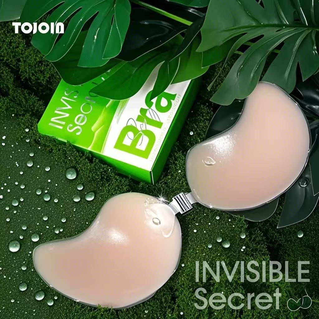 silicone bra聚拢无肩带隐形内衣薄款芒果防水婚纱乳贴硅胶文胸