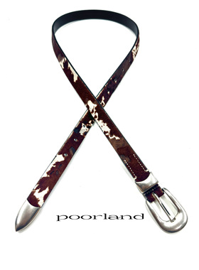 [战损牛马]复古马毛头层牛皮豹纹奶牛纹腰带皮带PoorlandP1021