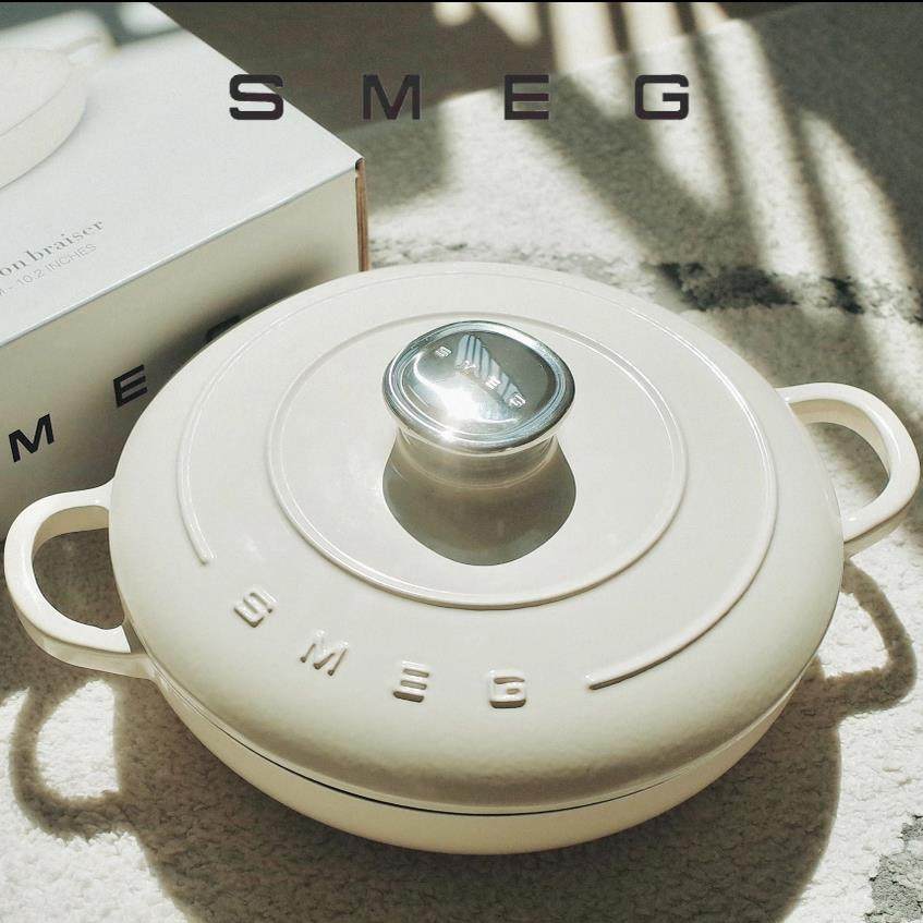 SMEG斯麦格珐琅锅家用炖汤锅铸铁焖锅海鲜锅不粘锅砂锅燃气电磁炉