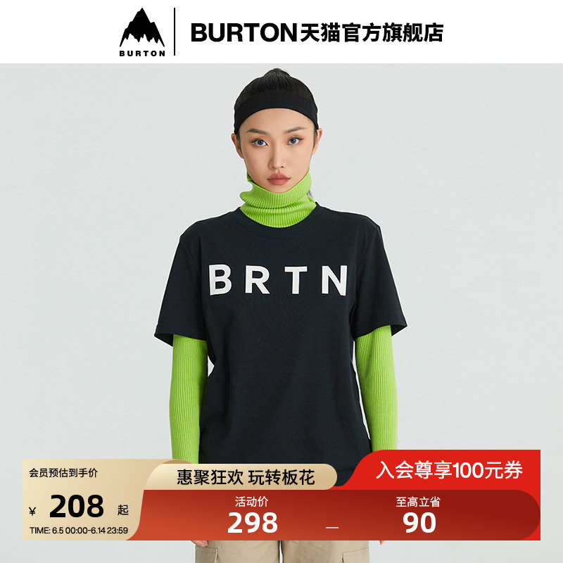 BURTON伯顿官方男女同款BRTN短袖T恤休闲运动圆领T恤上衣111019