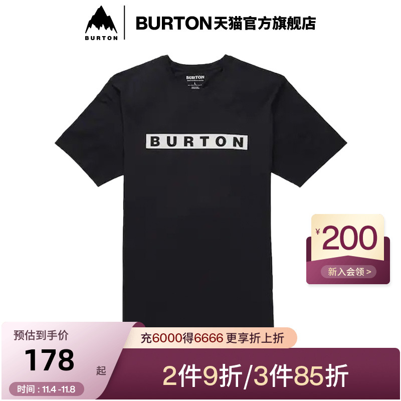 BURTON伯顿官方男士T恤VAULT短袖T恤透气户外休闲运动T恤203761