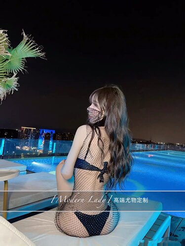 性感连衣裙烫钻渔网闪钻镂空V领