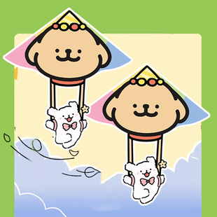 线条小狗风筝儿童2026年新微风易飞大人小朋友潍坊卡通可爱高颜值