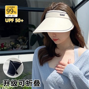 遮阳帽女夏季大帽檐骑车防紫外线空顶帽防晒帽网红同款夏天太阳帽