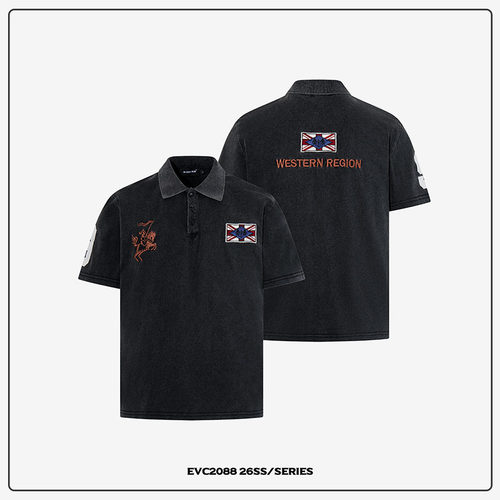 EVC美式战马徽章刺绣POLO衫