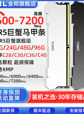 金邦ddr5巨蟹马甲条5600/6000/16GB/32G/96G台式机超频电竞内存条