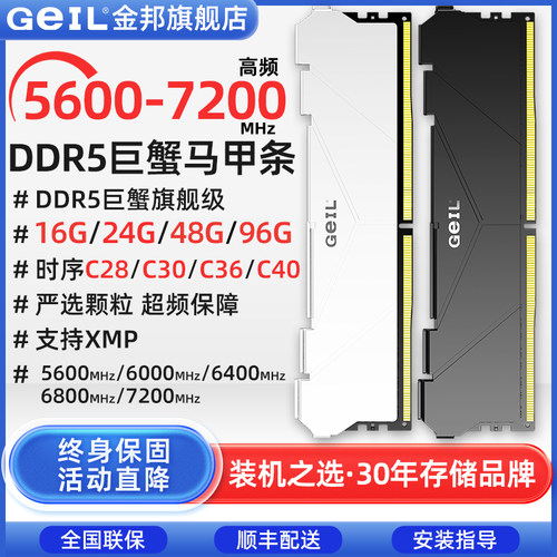 金邦巨蟹内存马甲条台式机DDR5