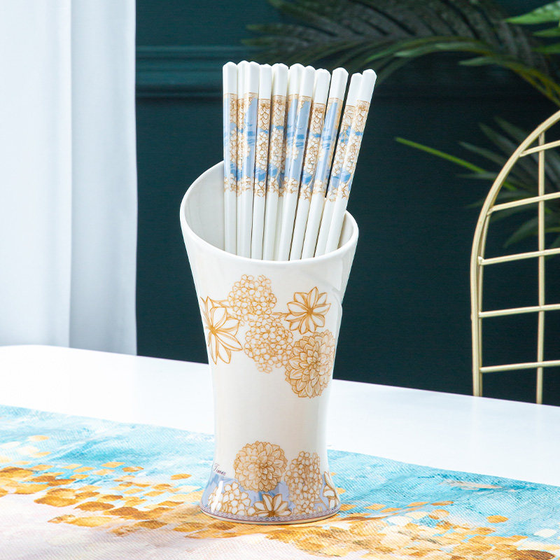 中国风筷子盒陶瓷餐具收纳盒家用中式花瓶筷子筒家居摆件,餐饮具,筷子盒,淘宝优惠券,粉丝福利购,淘宝优惠卷