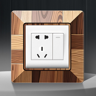 仿木纹开关贴2026年新款86型墙壁插座美化遮丑装饰墙贴定制边框套