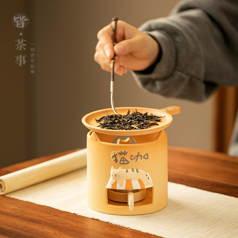 粗陶卡通蜡烛炉温茶炉茶叶烤茶碟提香器茶具茶道配件酒精加热底座,餐饮具,煮茶炉,淘宝优惠券,粉丝福利购,淘宝优惠卷