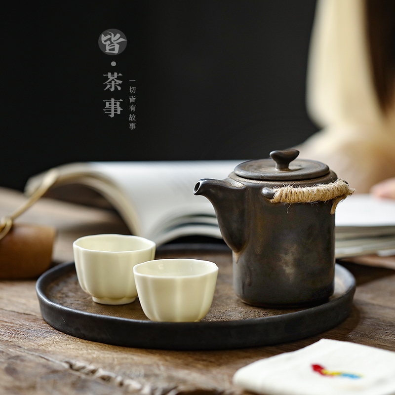 客厅复古鎏金铁釉单个陶瓷茶壶