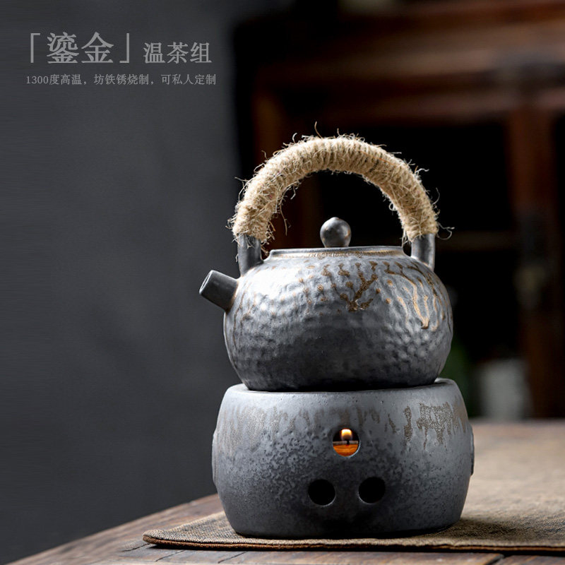 中式温茶炉茶壶套装家用简约蜡烛加热底座泡茶壶整套创意温茶器