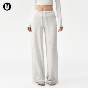 瑜伽裤女秋冬保暖宽松直筒运动长裤普拉提训练服套装阔腿健身裤子