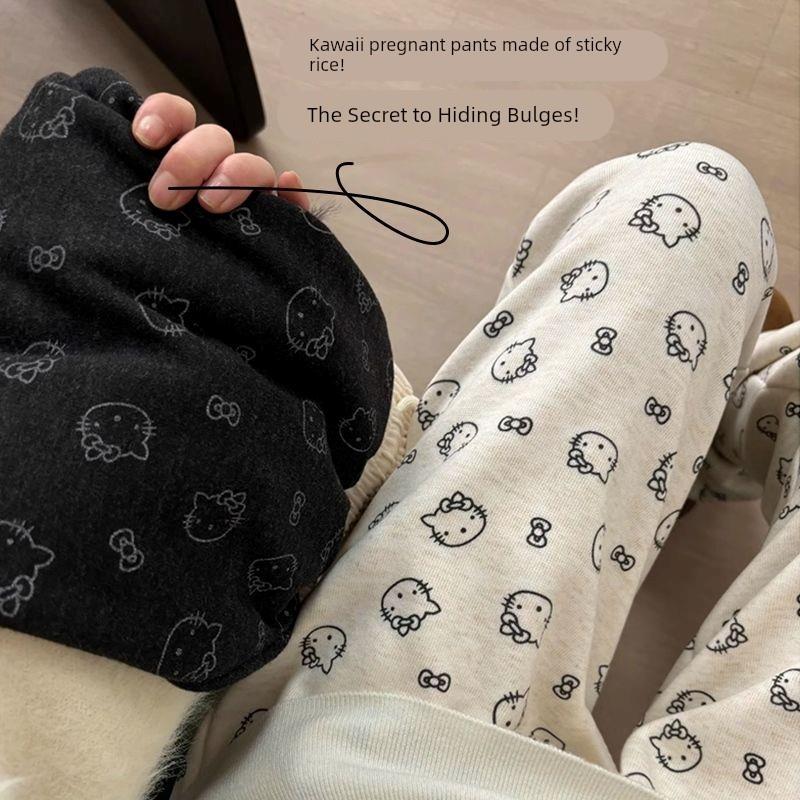 孕妇裤春秋季可爱Kt印花