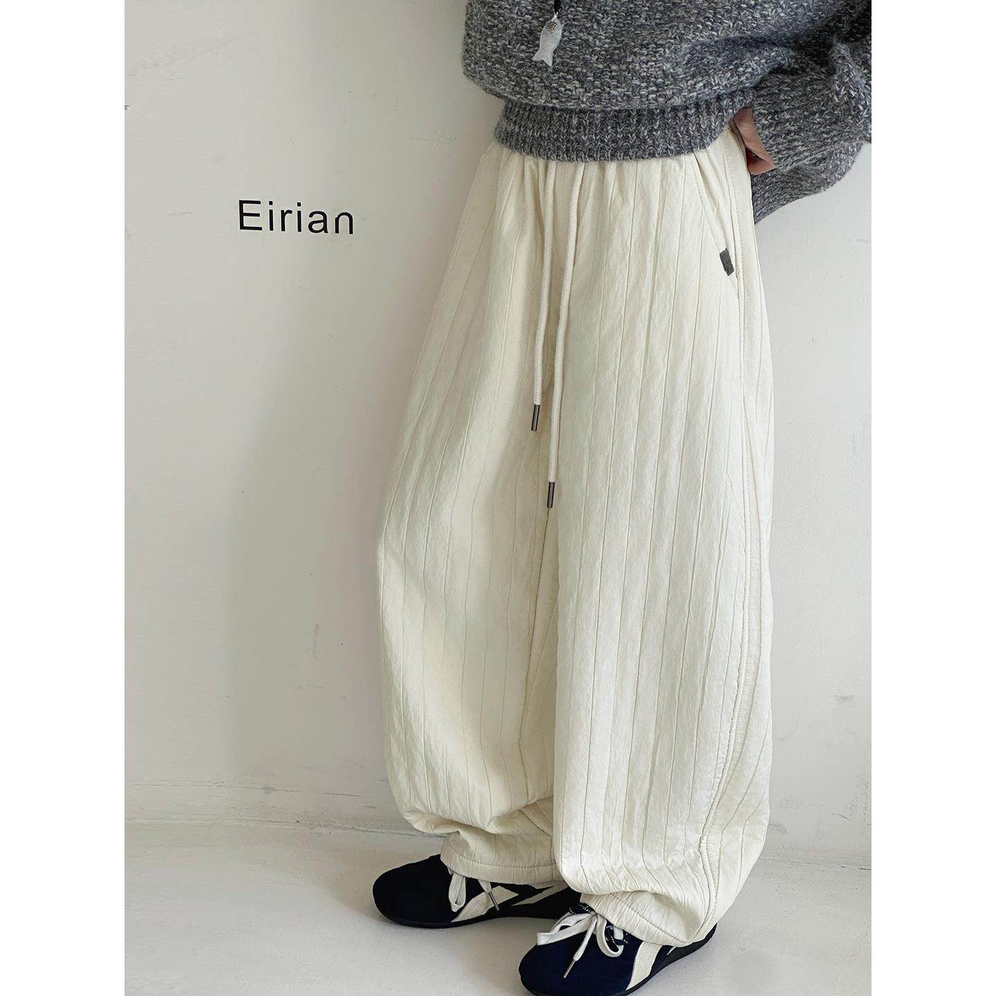 女童棉裤秋冬季2025新款中大童加绒宽松休闲裤韩版加厚阔腿裤保暖