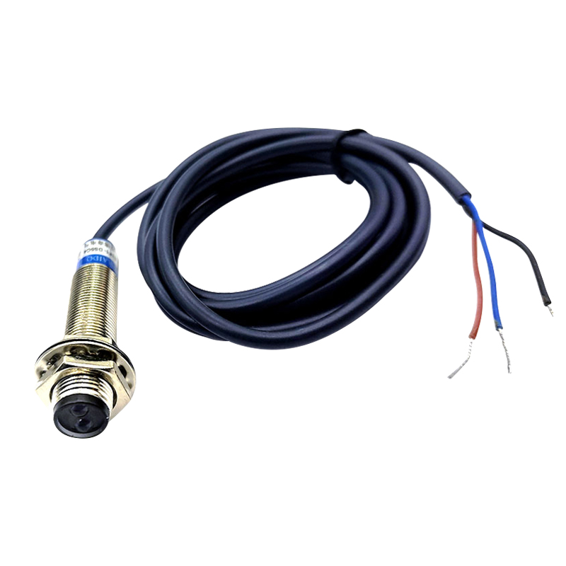 M12光电开关感应探头漫反射传感器E3F1-DS5C4三线NPN常开DC12V24V