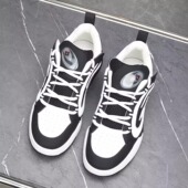 休闲鞋 春季 板鞋 牛皮男鞋 潮鞋 百搭透气系带中帮律动鞋 男士 厚底 时尚