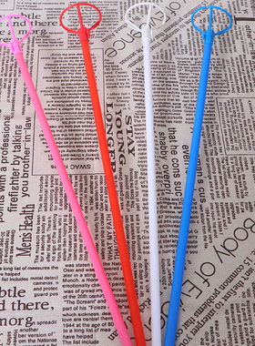 铝膜气球拖杆红蓝白色绑气球棒子管40厘米加硬杆多色节日活动推广