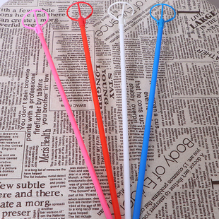 铝膜气球拖杆红蓝白色绑气球棒子管40厘米加硬杆多色节日活动推广