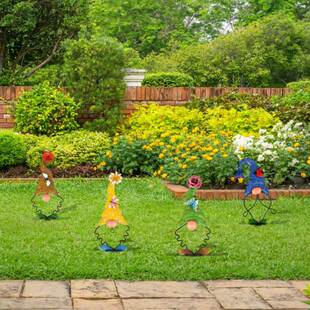 金属侏儒地插花园装 跨境新品 ground gnome 饰户外摆件 Matal