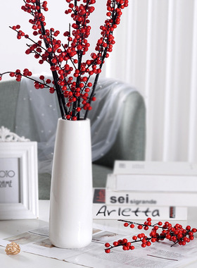 仿真花植物仿真浆果发财红果子梧桐果冬青果家居摆件装饰假花