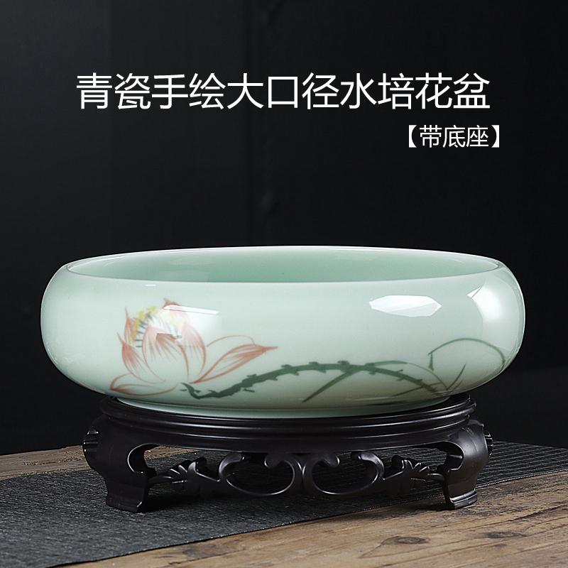 碗莲圆形水培铜钱草水养植物盆