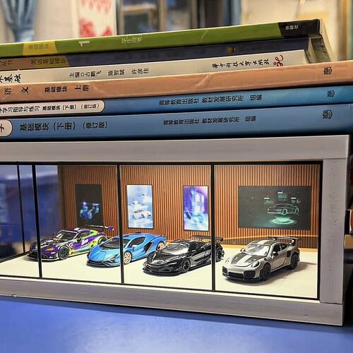 minigt车库展示盒摆件桌面车模型收纳盒小比例车模164车库停车场