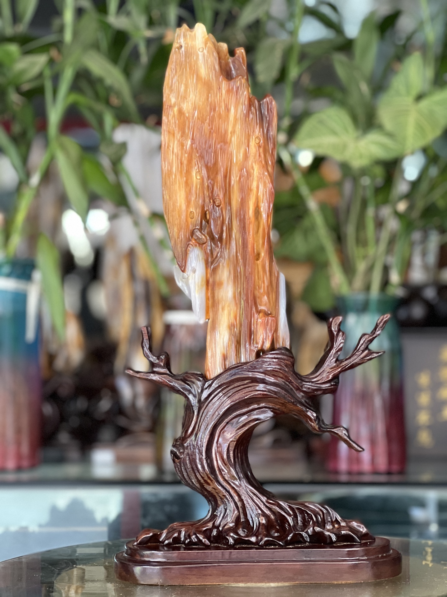 树化玉硅化木摆件冰种木化石400119客厅木化玉缅甸树化石客厅奇石