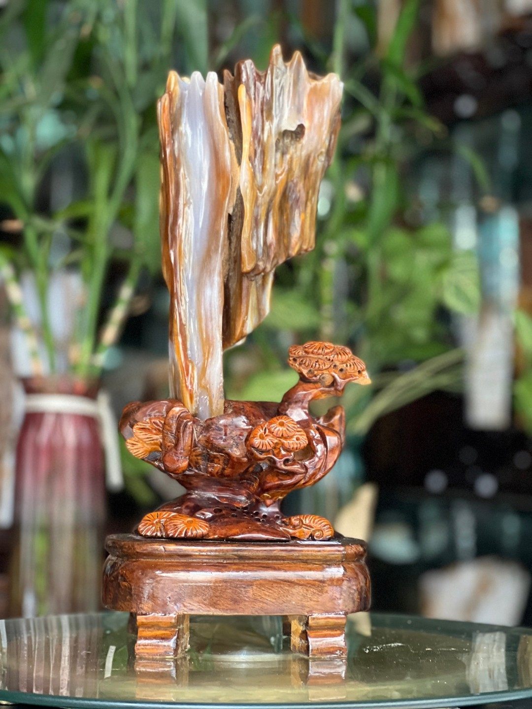 树化玉硅化木摆件冰种木化石400132客厅木化玉缅甸树化石客厅奇石