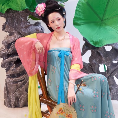 暮山溪 烟萝 法门寺披衫原创复原风齐胸衫裙国风唐制汉服