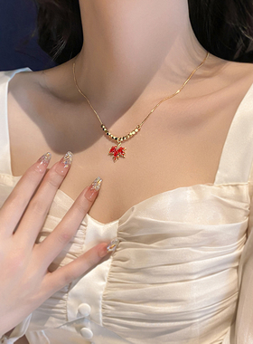 恋约女枫叶项链高级感