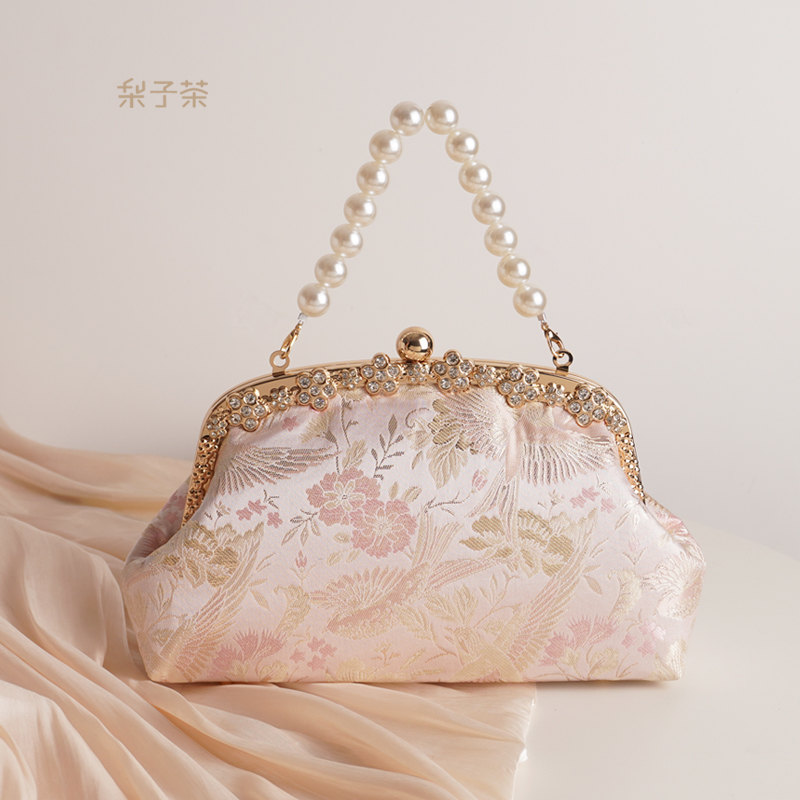 新中式珍珠链条手提包