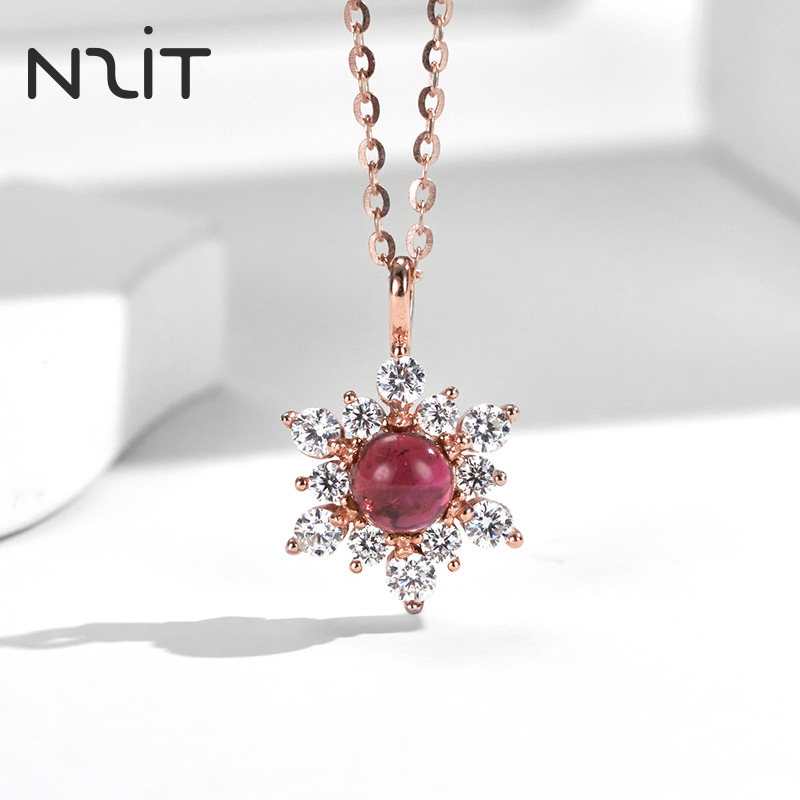 n2it一克拉雪花碧玺项链