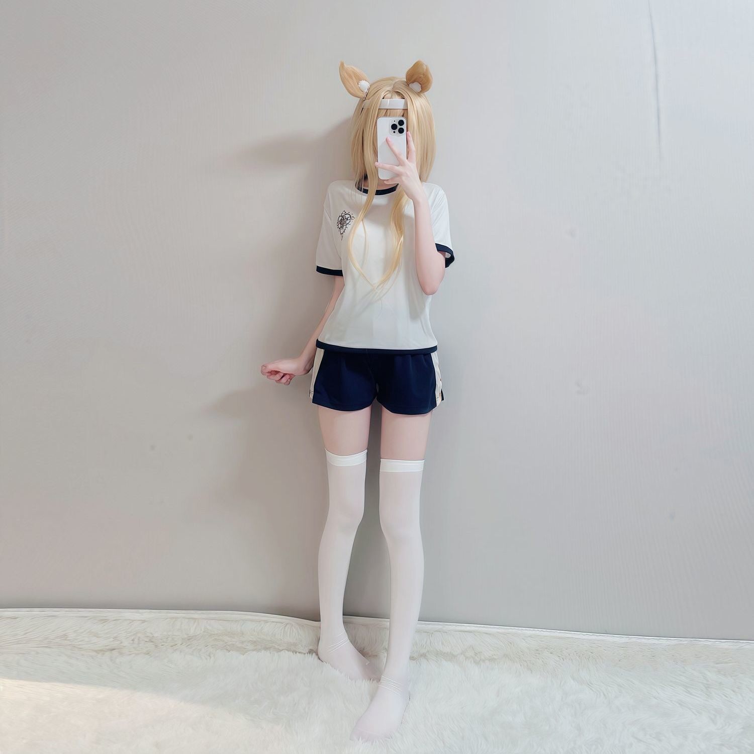 碧蓝档案伊落玛丽cos校园学生体操服拼接撞色上衣短裤运动服套装