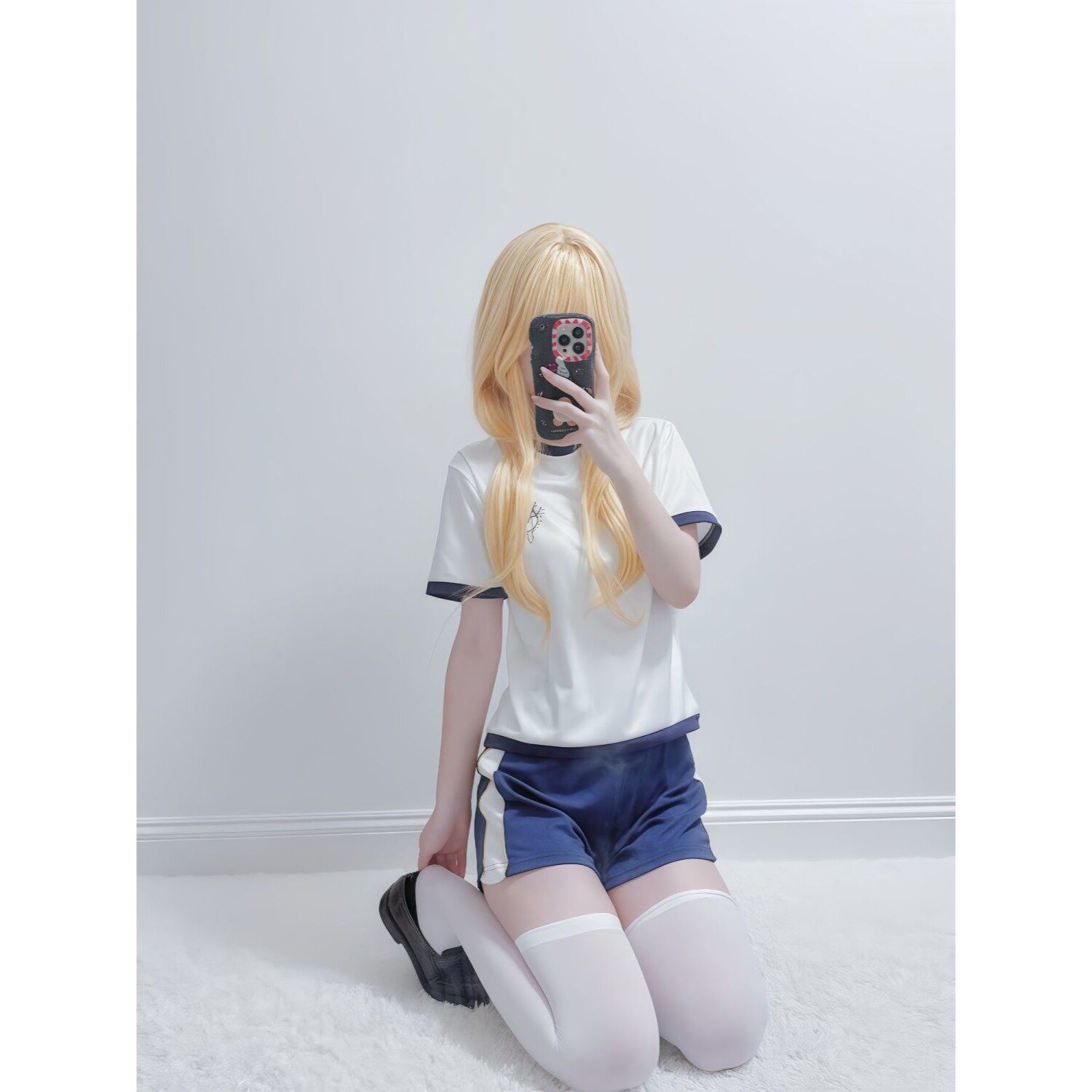 碧蓝档案伊落玛丽cos校园学生体操服拼接撞色上衣短裤运动服套装
