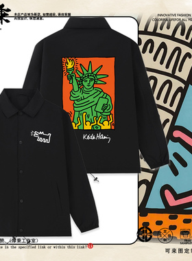 keith haring凯斯哈林联名周边教练夹克情侣装小众设计感ins外套